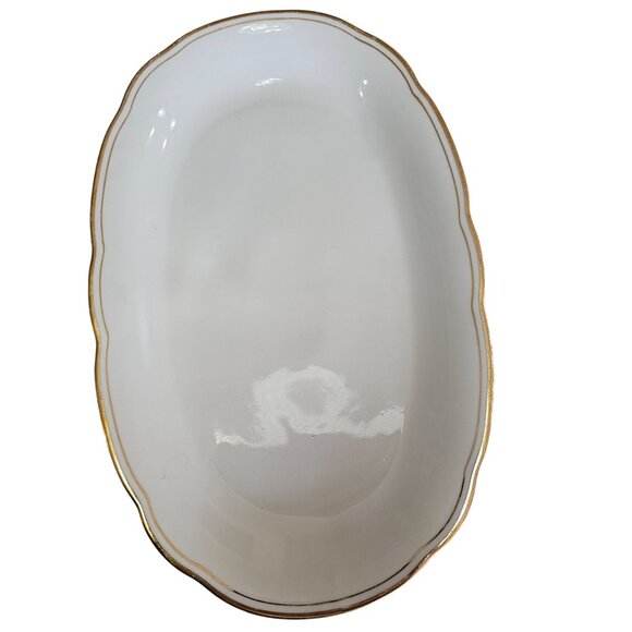 Winterling Other - Bavaria Regency Oval Platter 12" scallop edge gold trim Germany vtg Winterling S